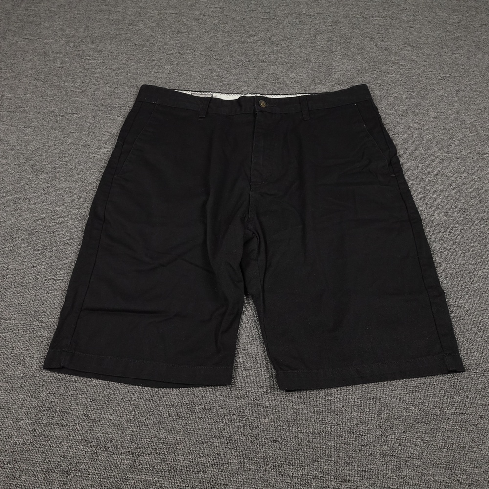 Volcom Shorts Mens 36 Black Chino Flat Front 12 Inseam Casual Skate Summer